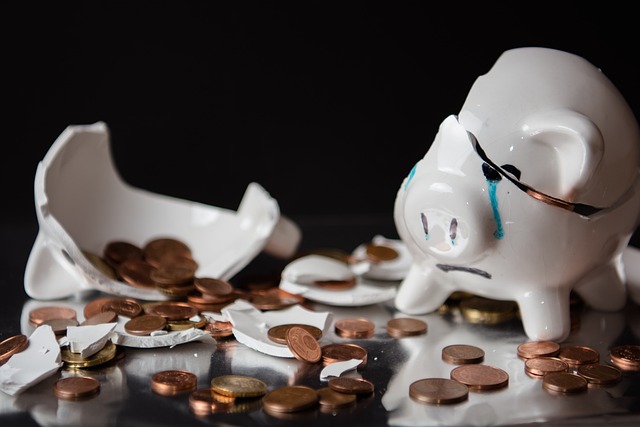 broken sad piggy bank