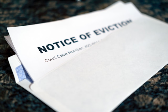 paper with notice of eviction