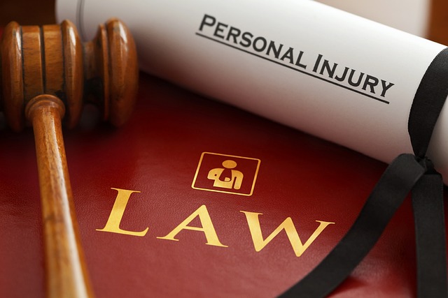 personal injury scroll, book, and gavel